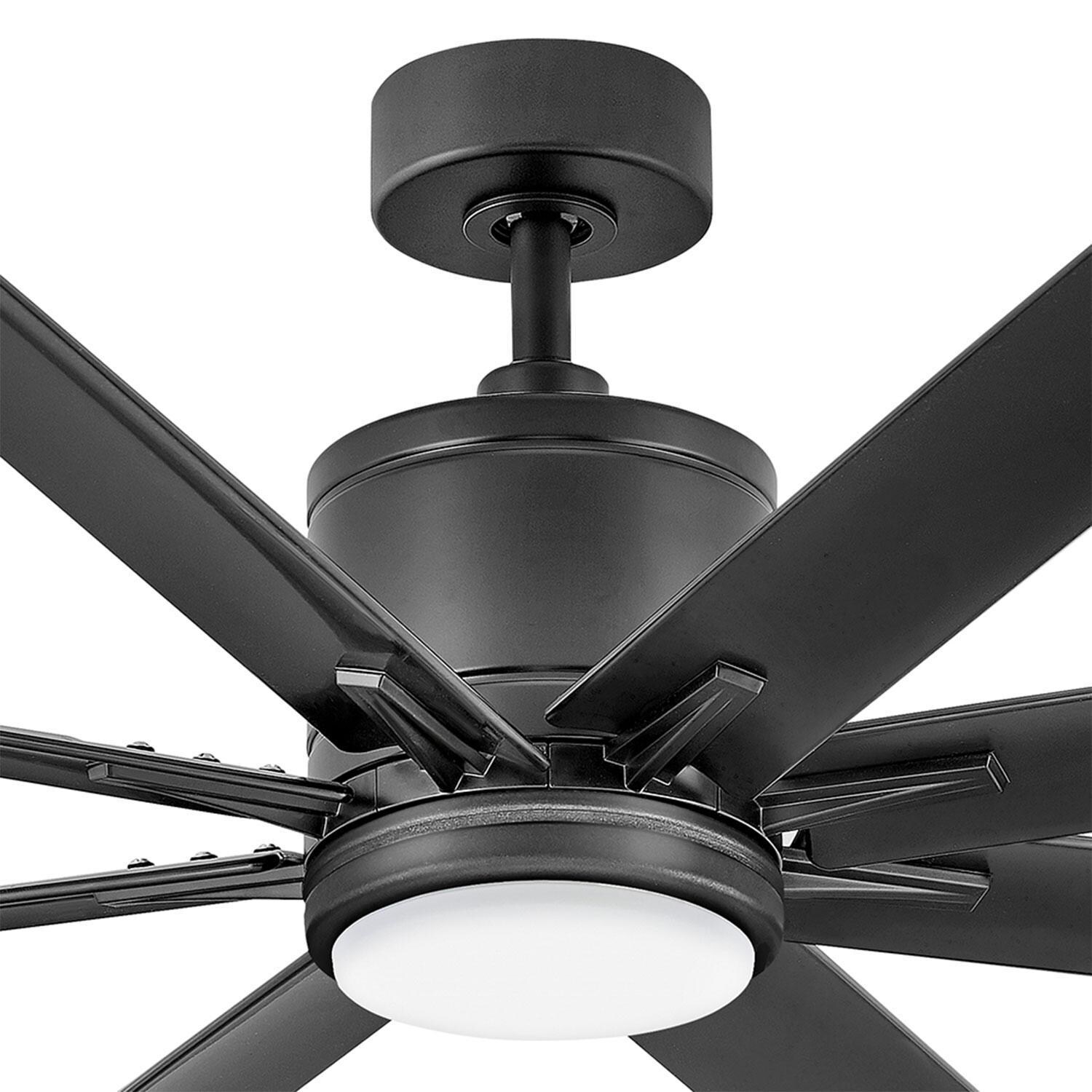 Hinkley Lighting 907166FMB-LWD Vantage 66-in Indoor / Outdoor LED Smart Ceiling Fan - Matte Black - Blades & LED Light - Detail thumbnail