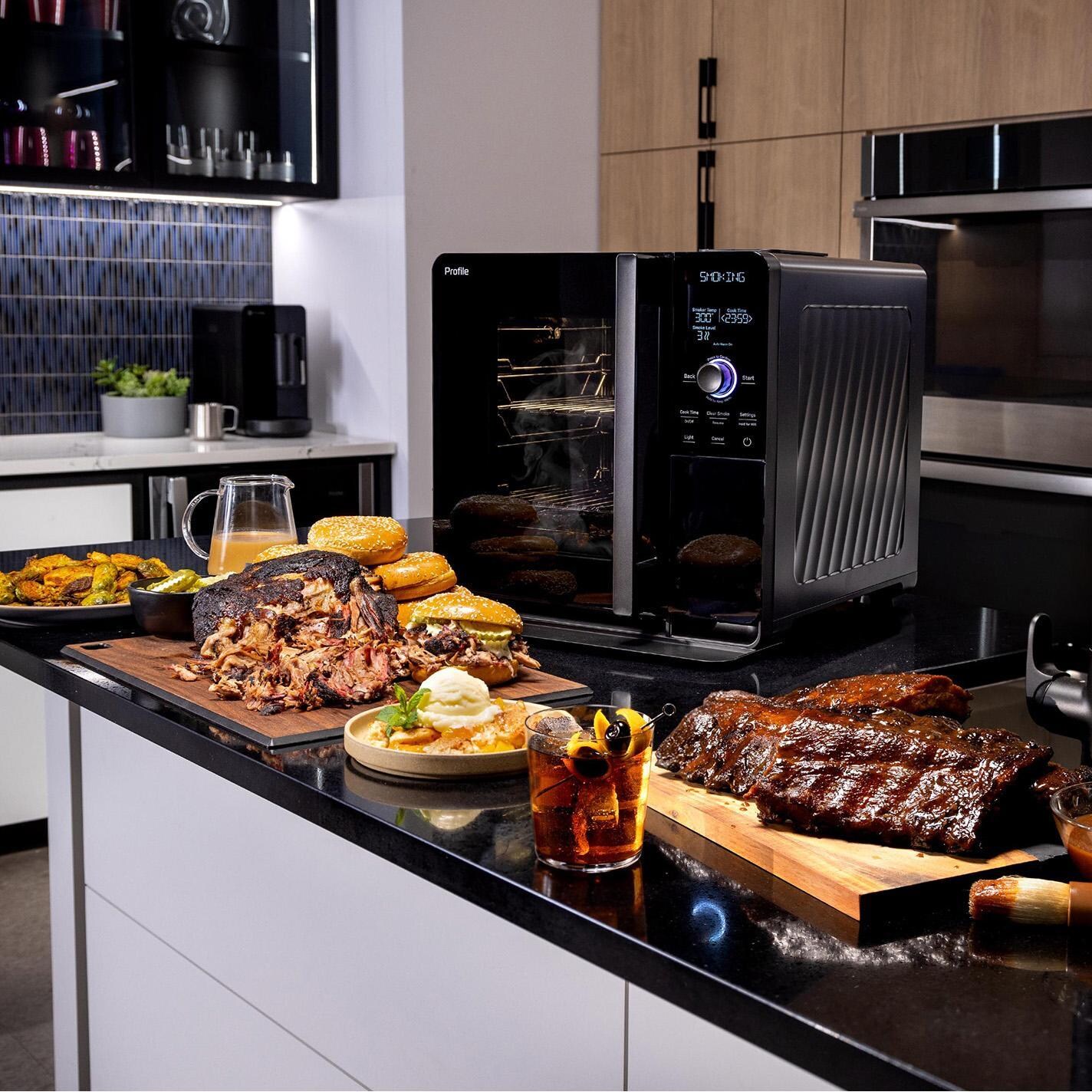 GE Profile P9SBAAS6VBB Smart Indoor Smoker - On Counter - Lifestyle thumbnail