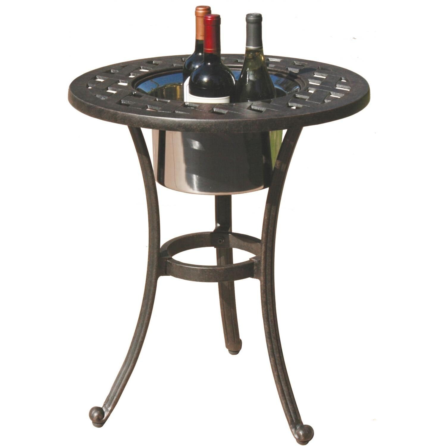 Darlee Series 30 21-Inch Round End Table With Ice Bucket Insert - Open View thumbnail