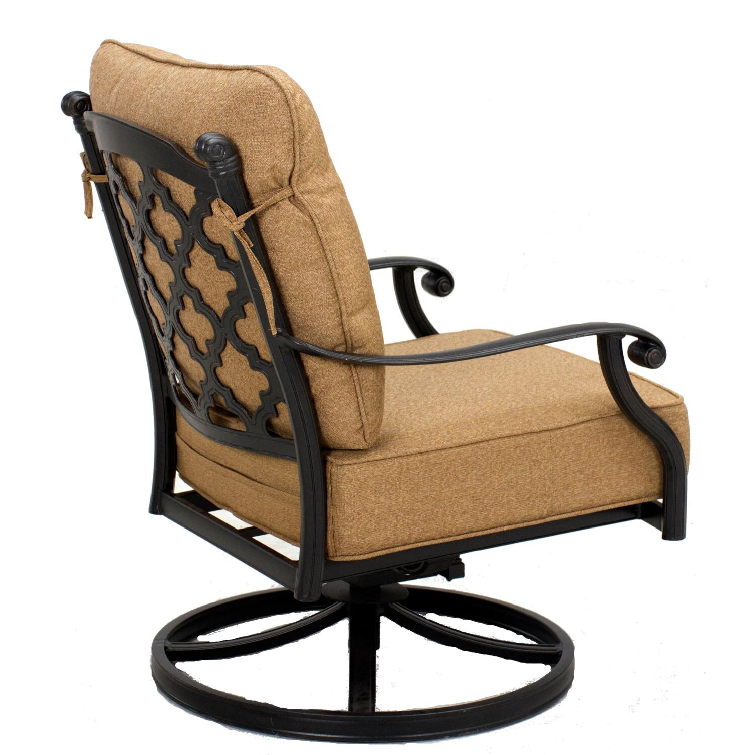 Darlee 201656-3-4 Madison Cast Aluminum Swivel Rocker Club Chair - Side View thumbnail