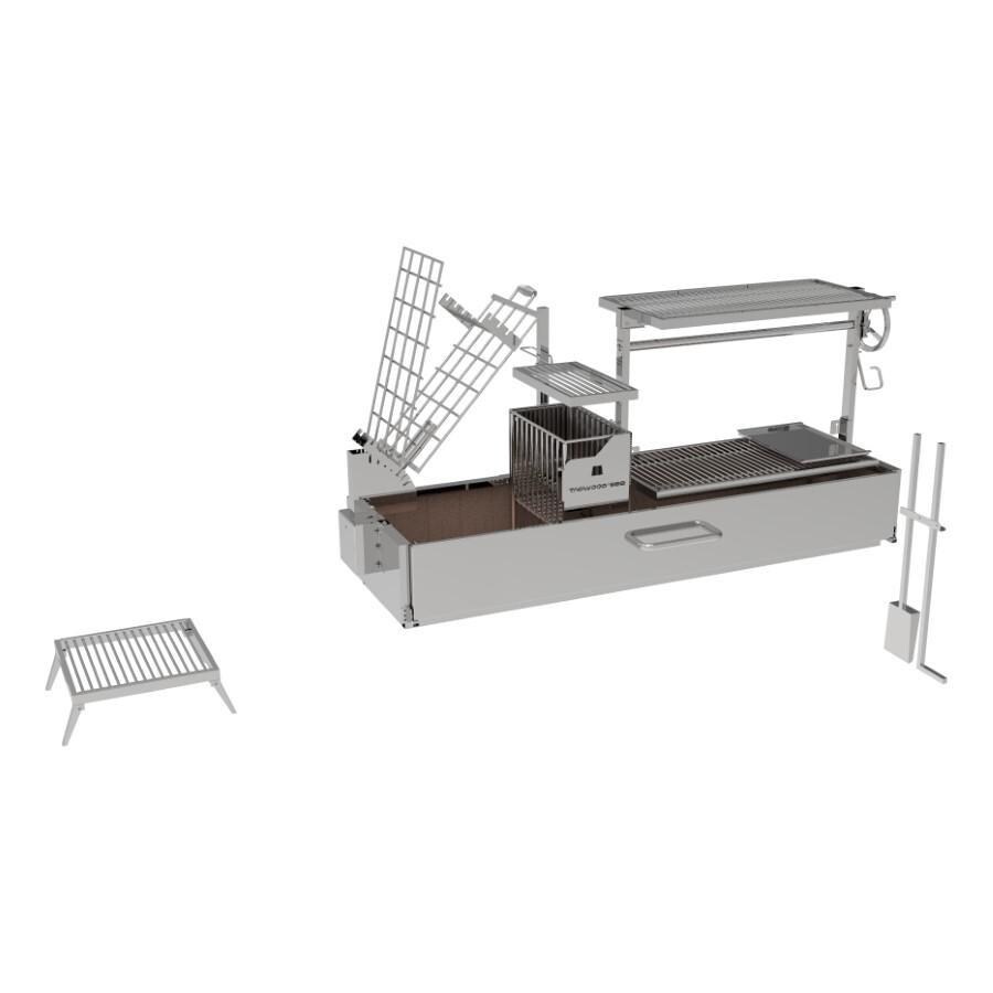 Tagwood BBQ BBQ08SS Argentine Santa Maria Wood Fire & Charcoal Grill - White Background thumbnail