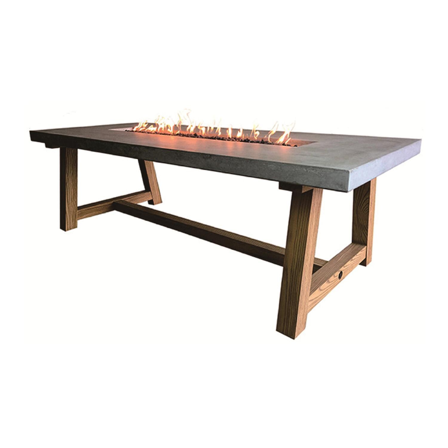 Sonoma 83-in Rectangle Natural Gas Fire Pit Table By Elementi - White Background thumbnail