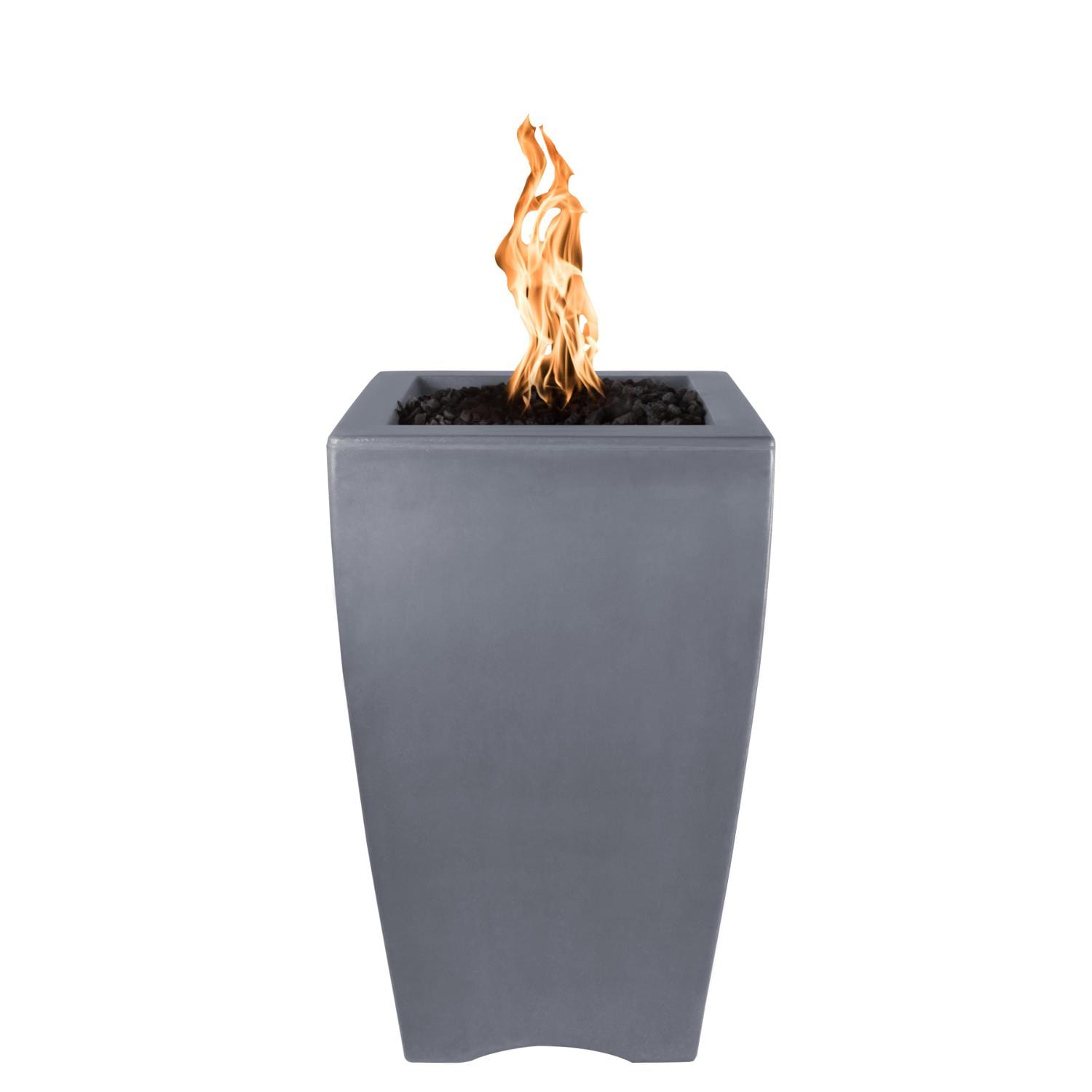 Baston 20 Inch Square GFRC Natural Gas Fire Urn w/ Access Door and Glow Plug in Gray by The Outdoor Plus