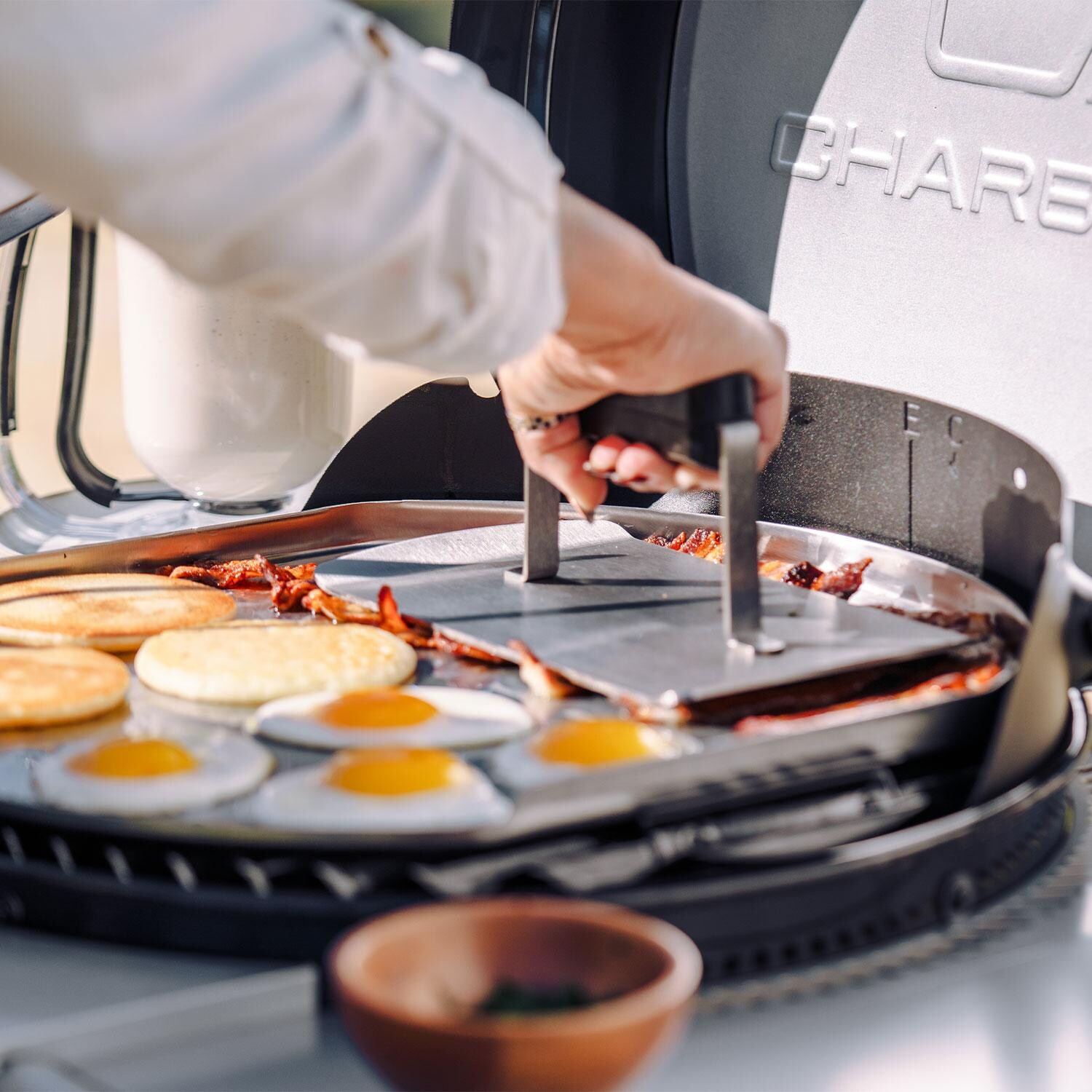 Charbroil 25302145 Bistro Pro 240 Electric + Freestanding Griddle - Black - Breakfast on Griddle - Lifestyle thumbnail