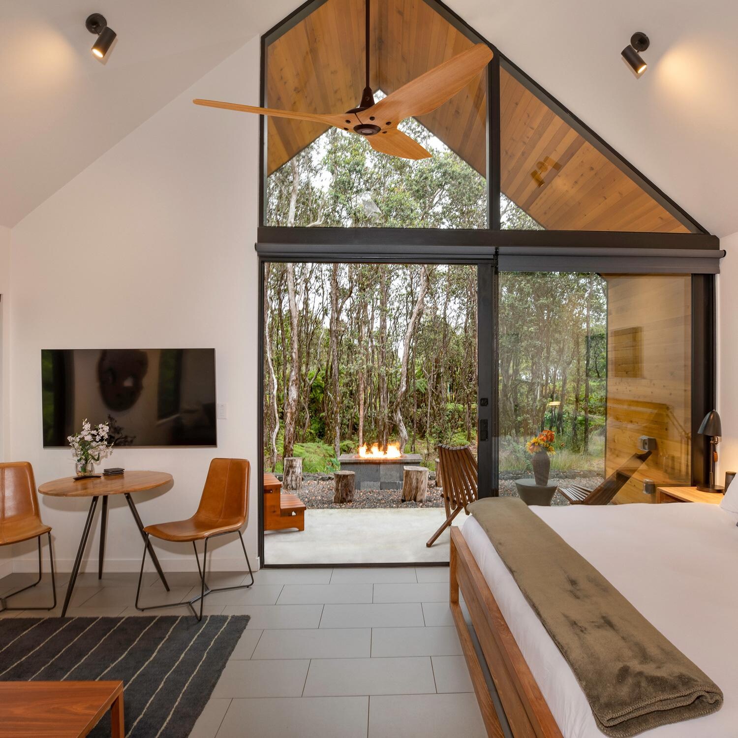 Big Ass Fans MK-HK4-052506A470F470G10I20S2 60-Inch Haiku Ceiling Fan Damp Universal Mount W/20-Inch Downrod & Downlight Satin Nickel/Satin Nickel - Inside Cabin (Shown in Black/Caramel) thumbnail