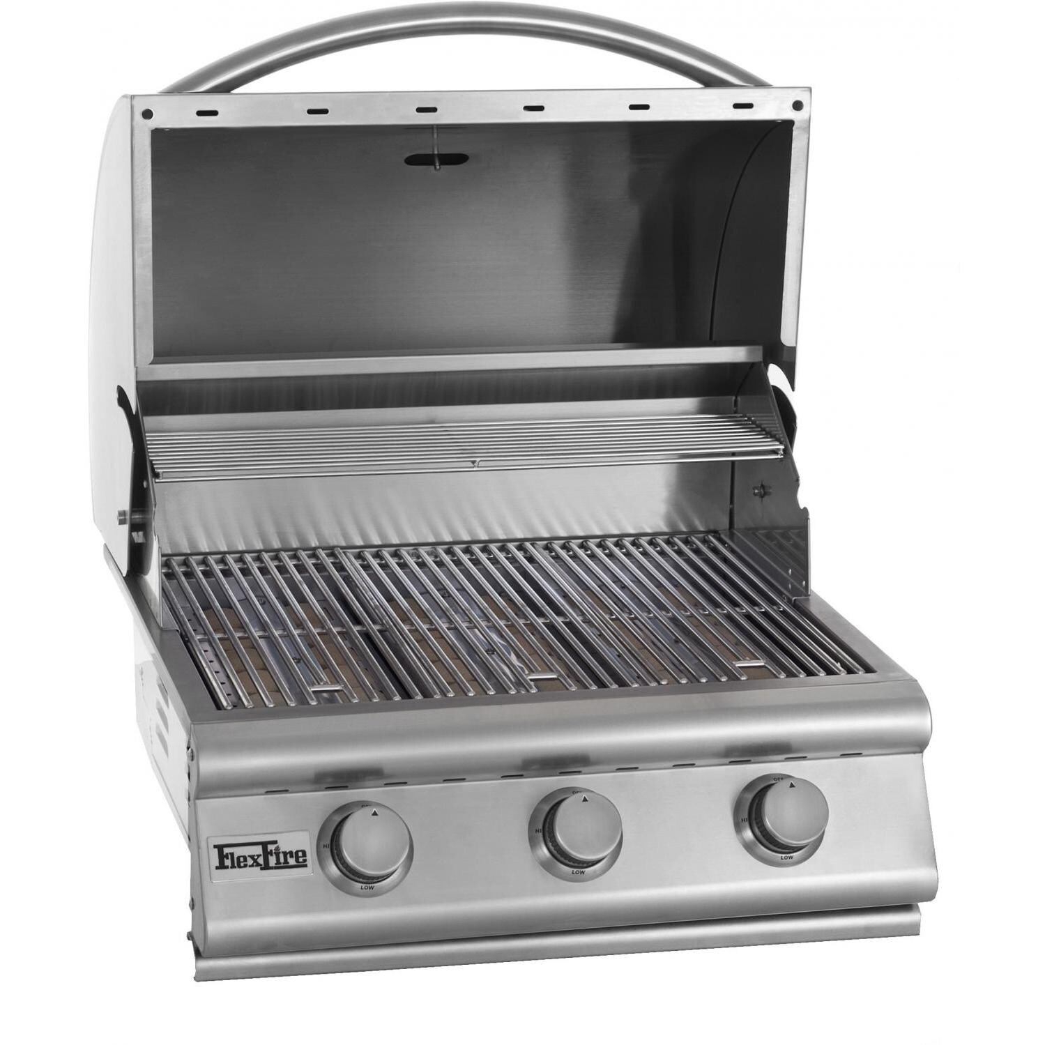 FlexFire 25 Inch 3 Burner BuiltIn Propane Gas Grill FLX3 BBQ Guys