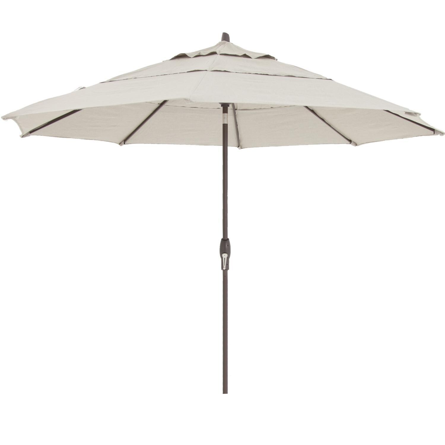 Treasure Garden 11 Ft Octagonal Aluminum Auto Tilt Patio Umbrella W Crank Lift Double Vent Bronze Frame Sunbrella Cast Ash Canopy Bbqguys