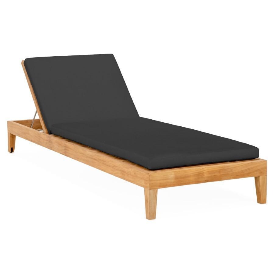 Monday Teak Patio Chaise Lounge in Carbon By Teak + Table