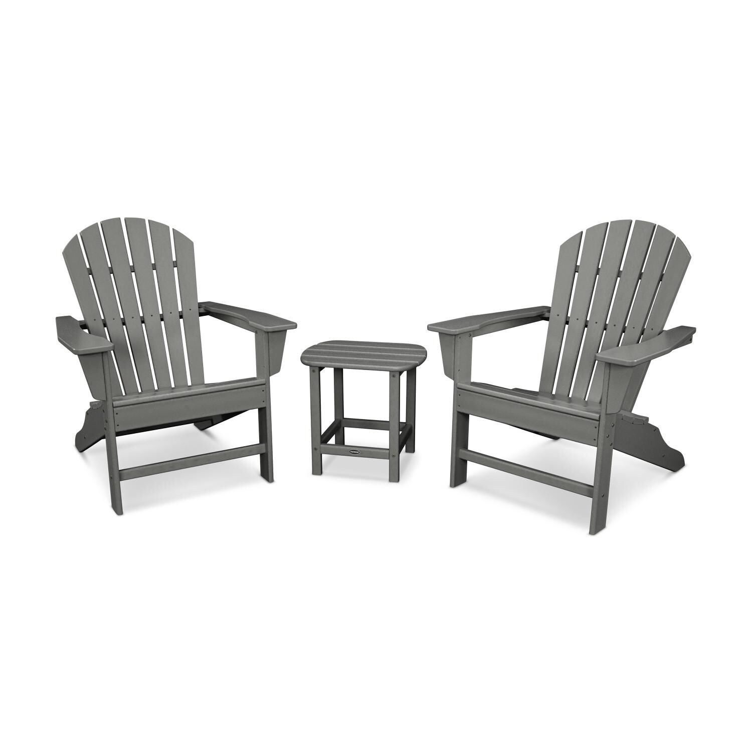 POLYWOOD PWS175-1-GY South Beach Adirondack 3-Piece Set thumbnail