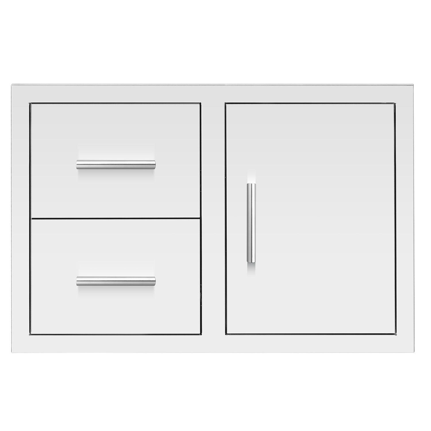 Summerset DC2-33M 33 Inch 2 Drawer & Access Door Combo Masonry Frame Return - Display - White Background thumbnail