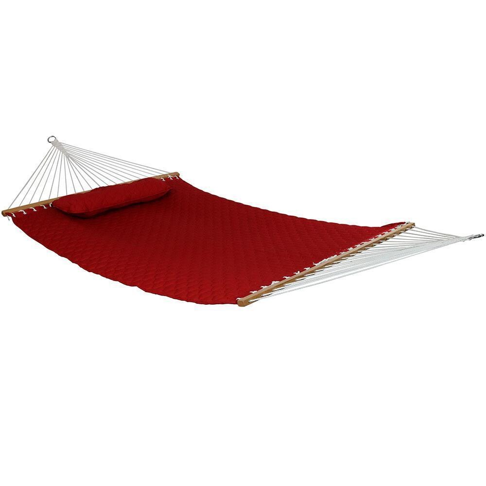 Ultimate Patio Quilted Double Hammock w/ Pillow - Red