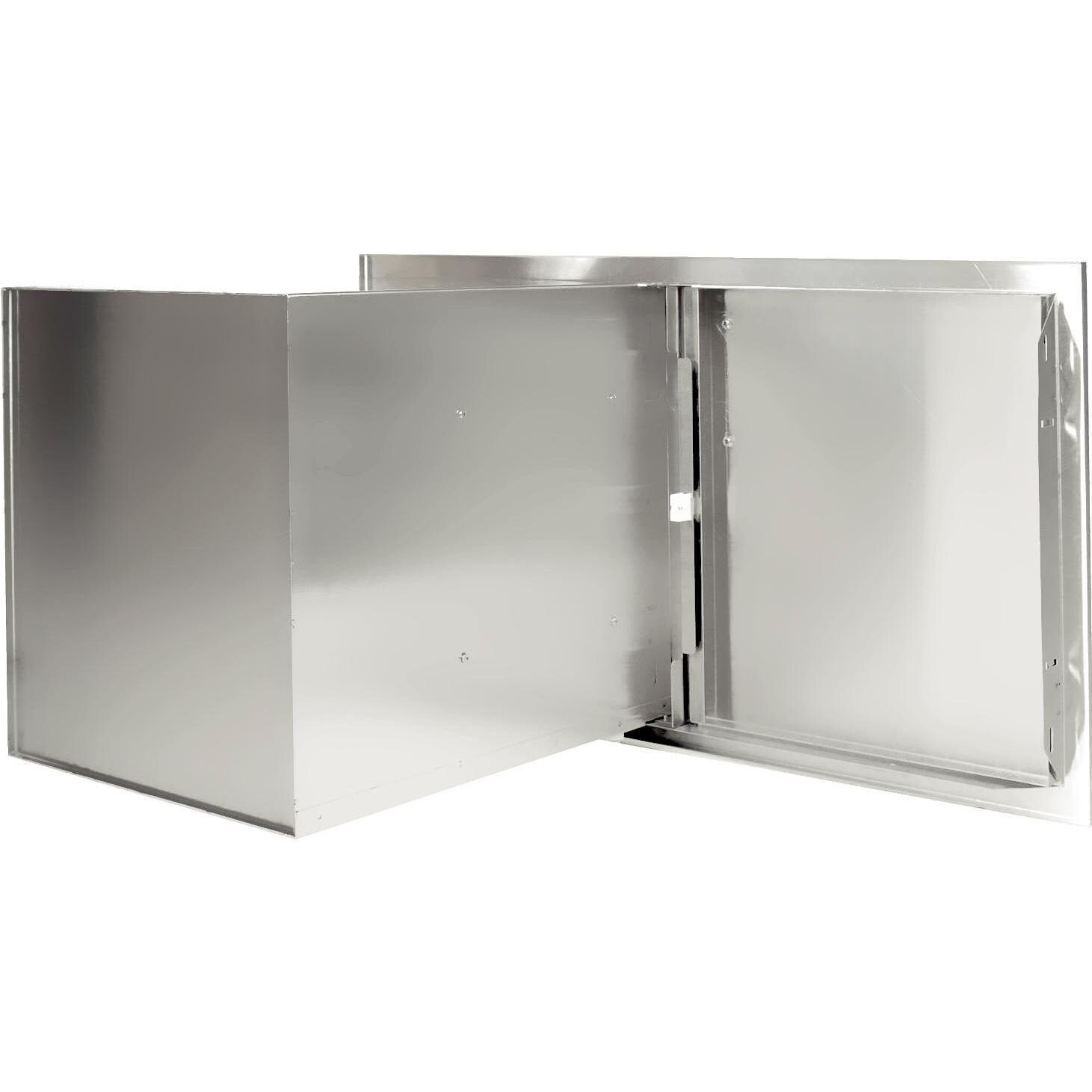 BBQGuys BBQ-260-COMBO30 Signature Series 30-Inch Stainless Steel Left-Hinged Access Door & Double Door Combo - Rear View thumbnail