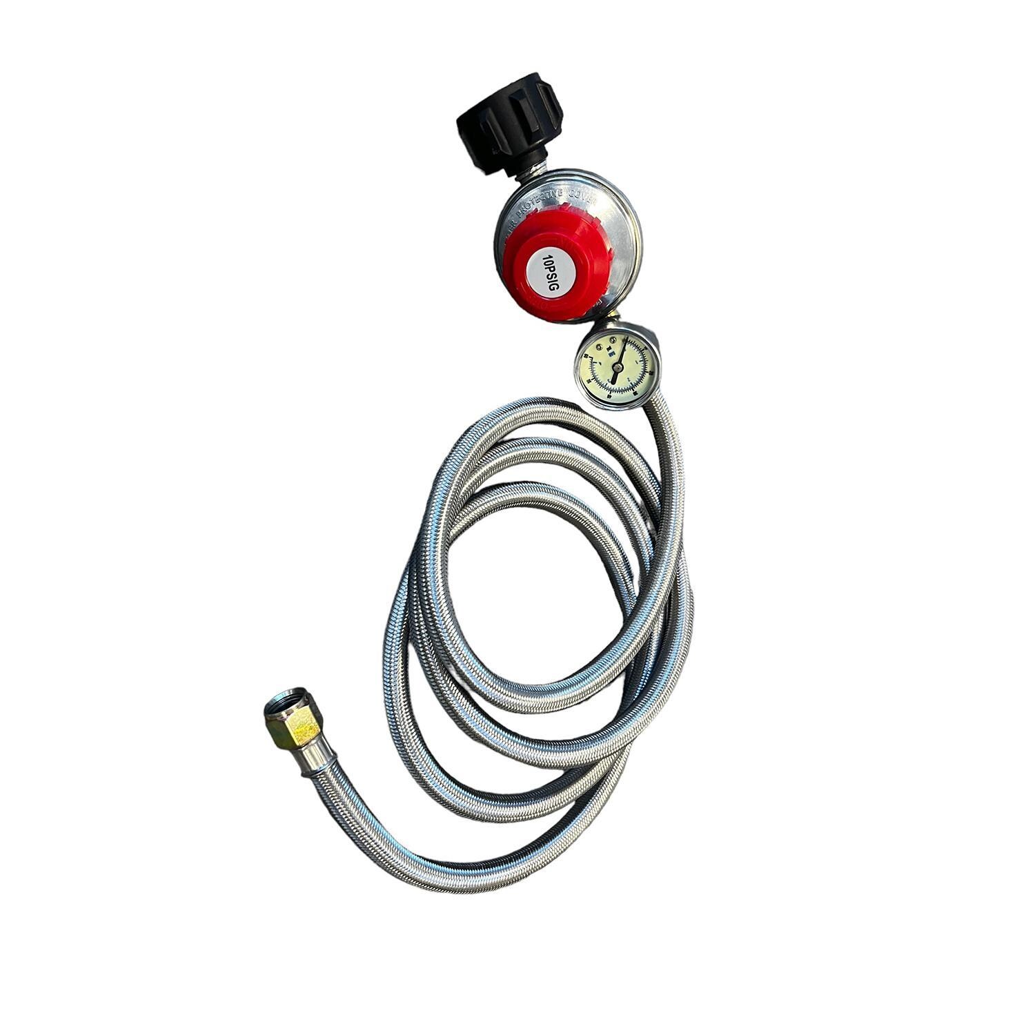 High Performance Cookers PWRS-28 28 Quart Powered Rack Steamer - Regulator - White Background thumbnail