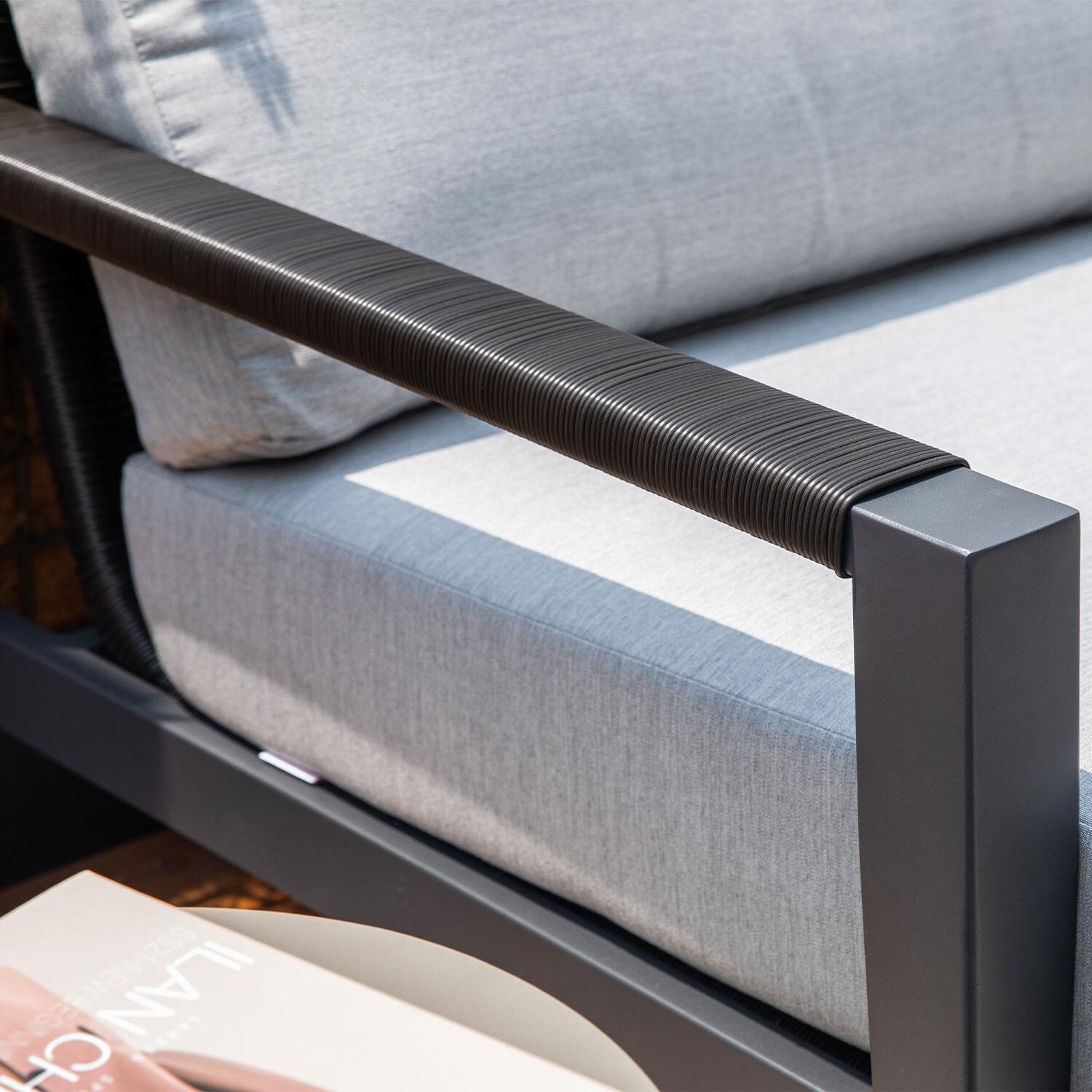 Elementi OS-2506T Laguna Outdoor Aluminum Sofa w/ Sunbrella Cushions - Frame - Detail thumbnail