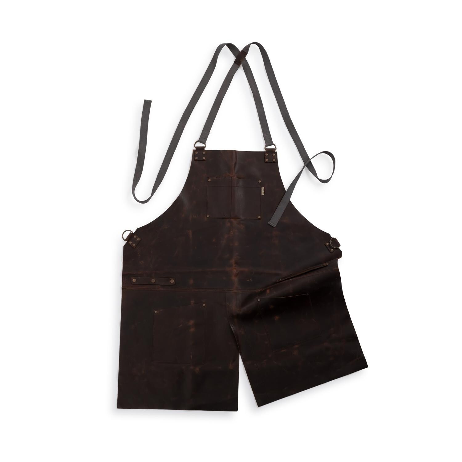 Barebones Living CKW-479 Tradesman Leather Apron - Split Front For Flexibility thumbnail