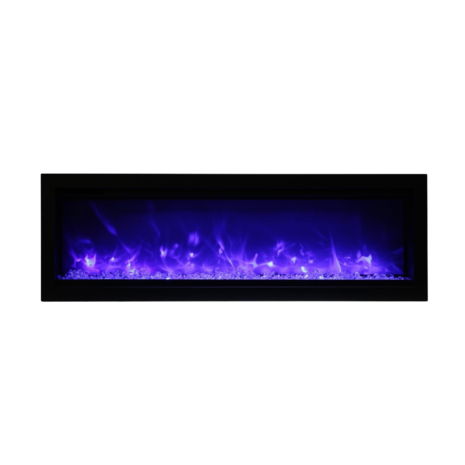 Amantii Symmetry Series Built-In 50-Inch Electric Fireplace with Black Steel Surround - ICE Media Kit - Indoor/Outdoor - SYM-50-B - Violent Flame thumbnail