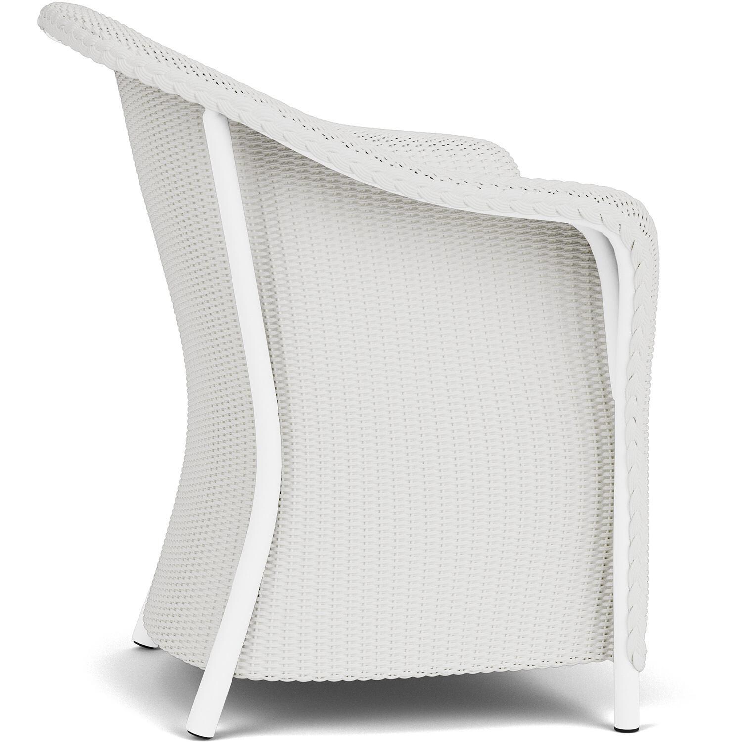 Lloyd Flanders Reflections Dining Armchair W/ Padded Seat in Matte White Finish - Side thumbnail