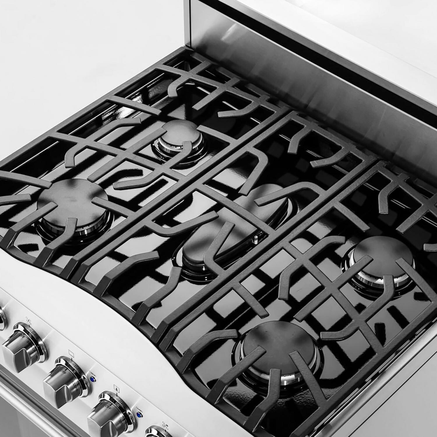 Viking 3 Series 30-Inch 5-Burner Dual Fuel Propane Gas Range - Continuous Cast Iron Cooking Grate thumbnail