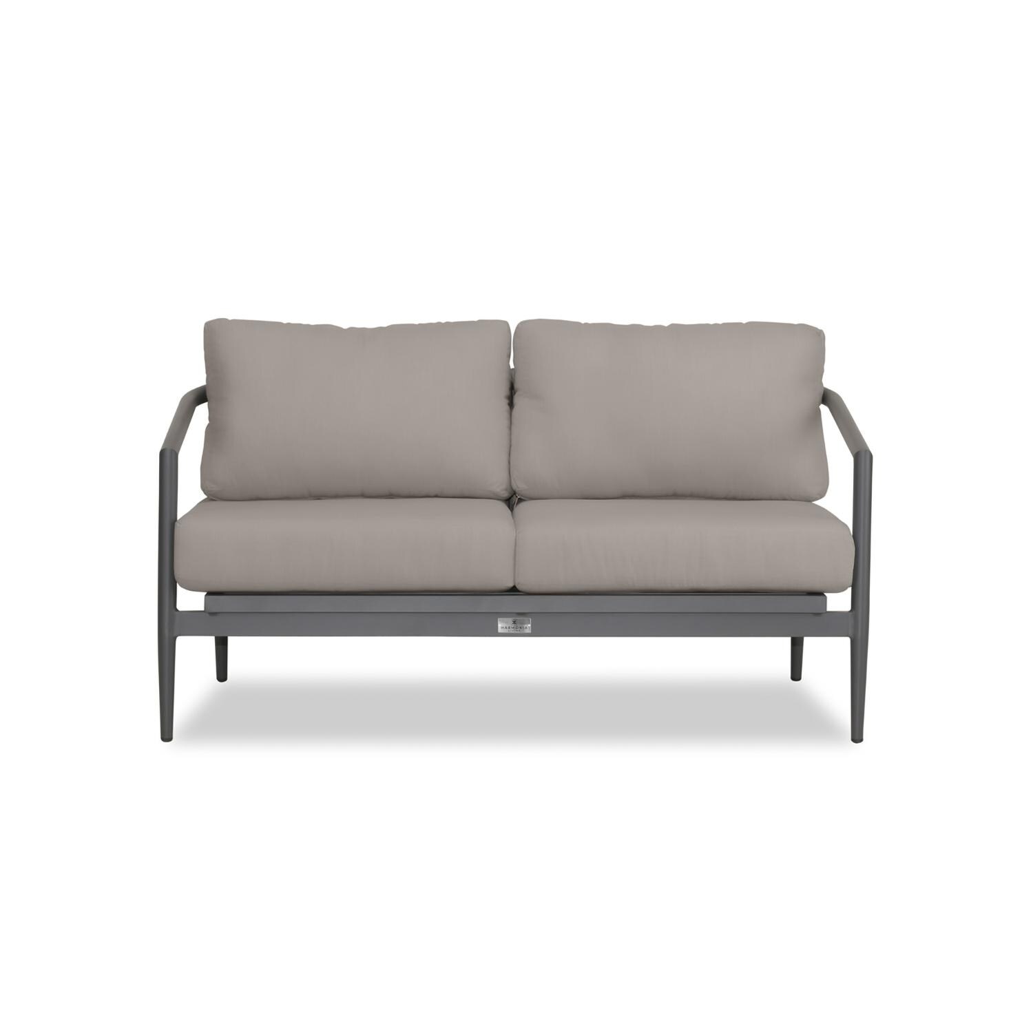 Midnight Cove 2 Person Aluminum Loveseat in Slate/Canvas Charcoal by Lakeview Outdoor Designs