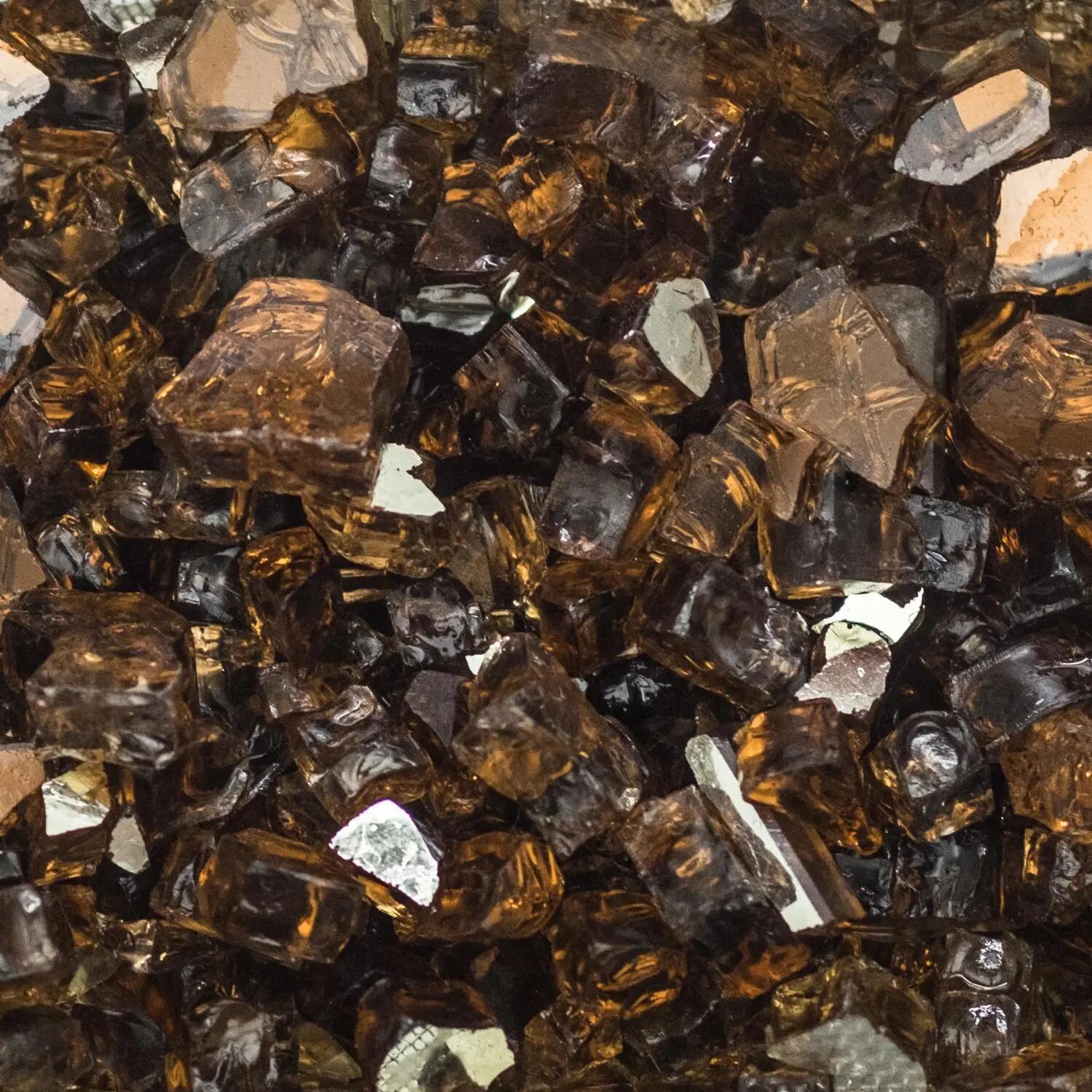 BBQGuys Signature Series 1/2-Inch Roman Copper Reflective Fire Glass - Close-up thumbnail