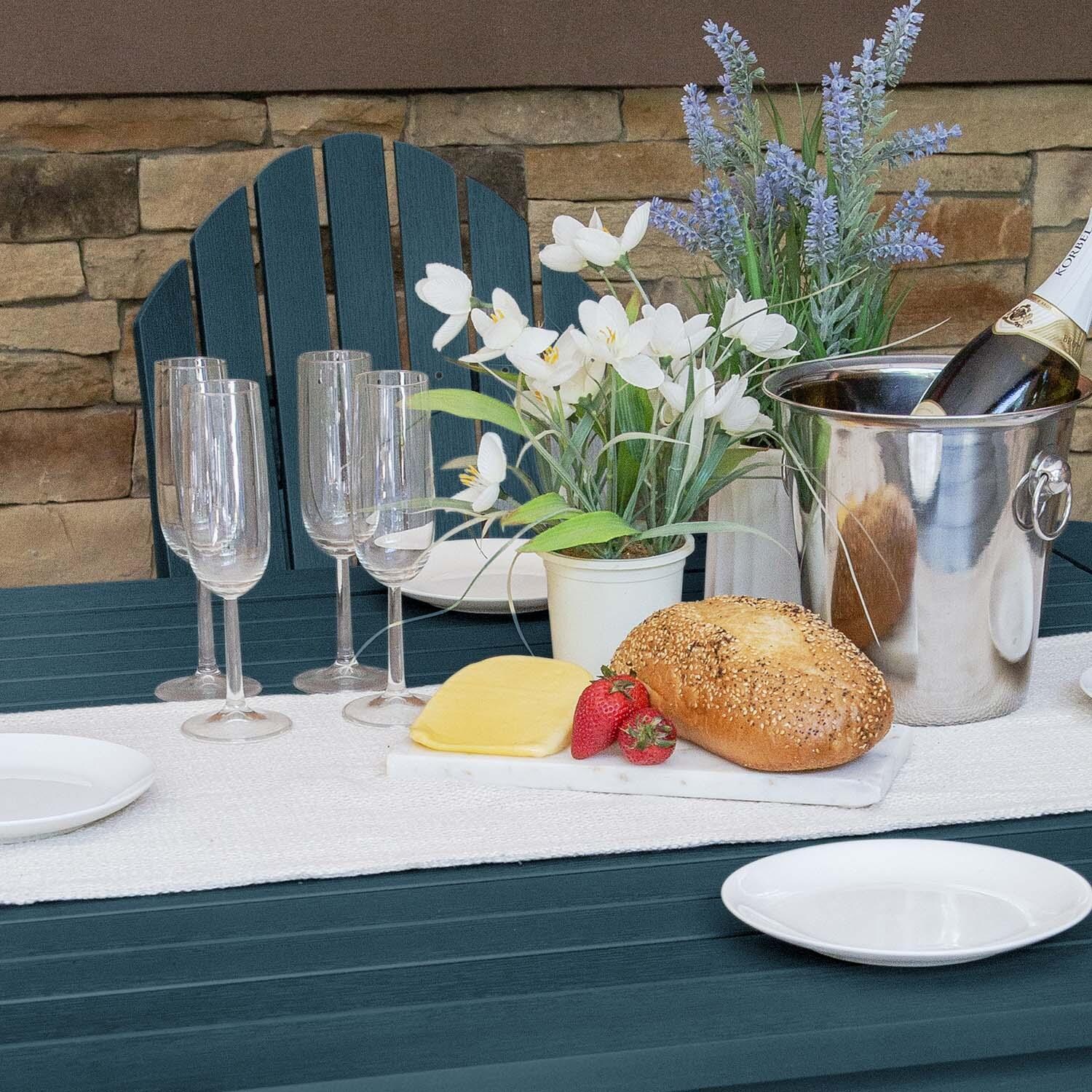 Dream Bay 5 Pc Square Counter-Height Dining Set in Nantucket Blue by Lakeview Outdoor Designs - Close Up - Detail thumbnail