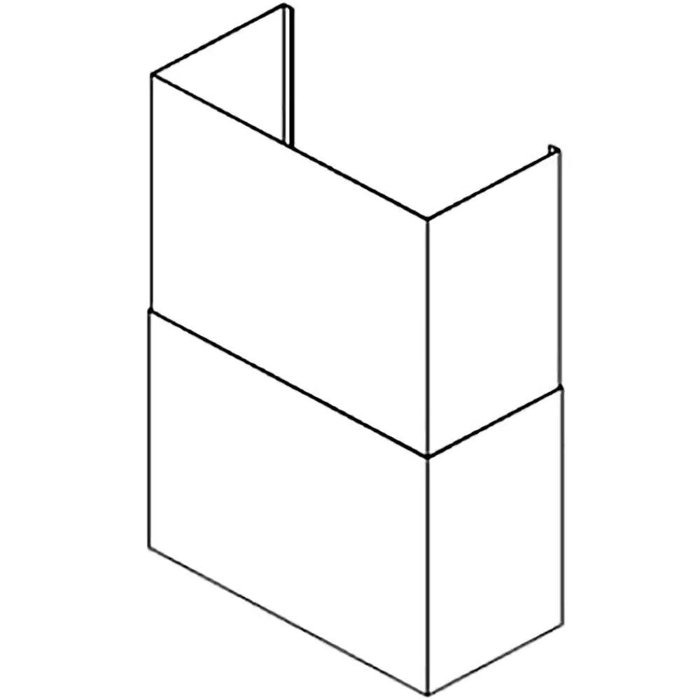 Trade-Wind PDC7260-10 10 Ft Ceiling Duct Cover For Pyramid Style 60-Inch Hood - Line Drawing - White Background thumbnail