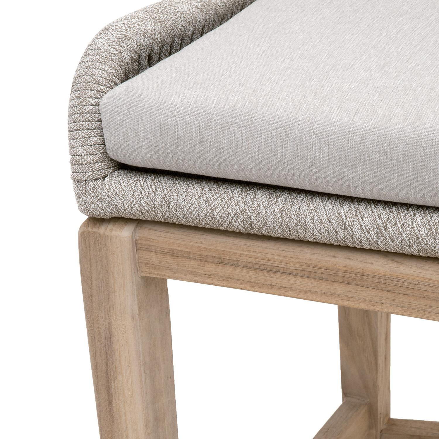 Lakeview Peninsula Way Woven Rope Bar Stool in Taupe & White - Seat Detail thumbnail