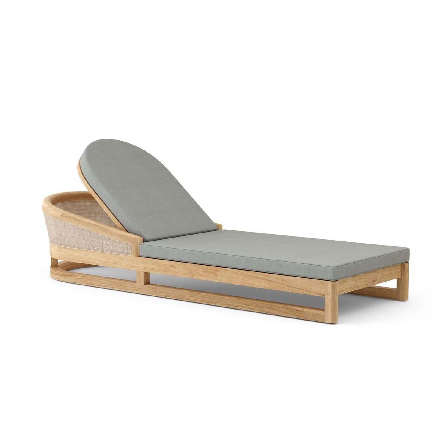Diamond Cay Teak Chaise Lounge in Cast Slate by Lakeview Outdoor Designs