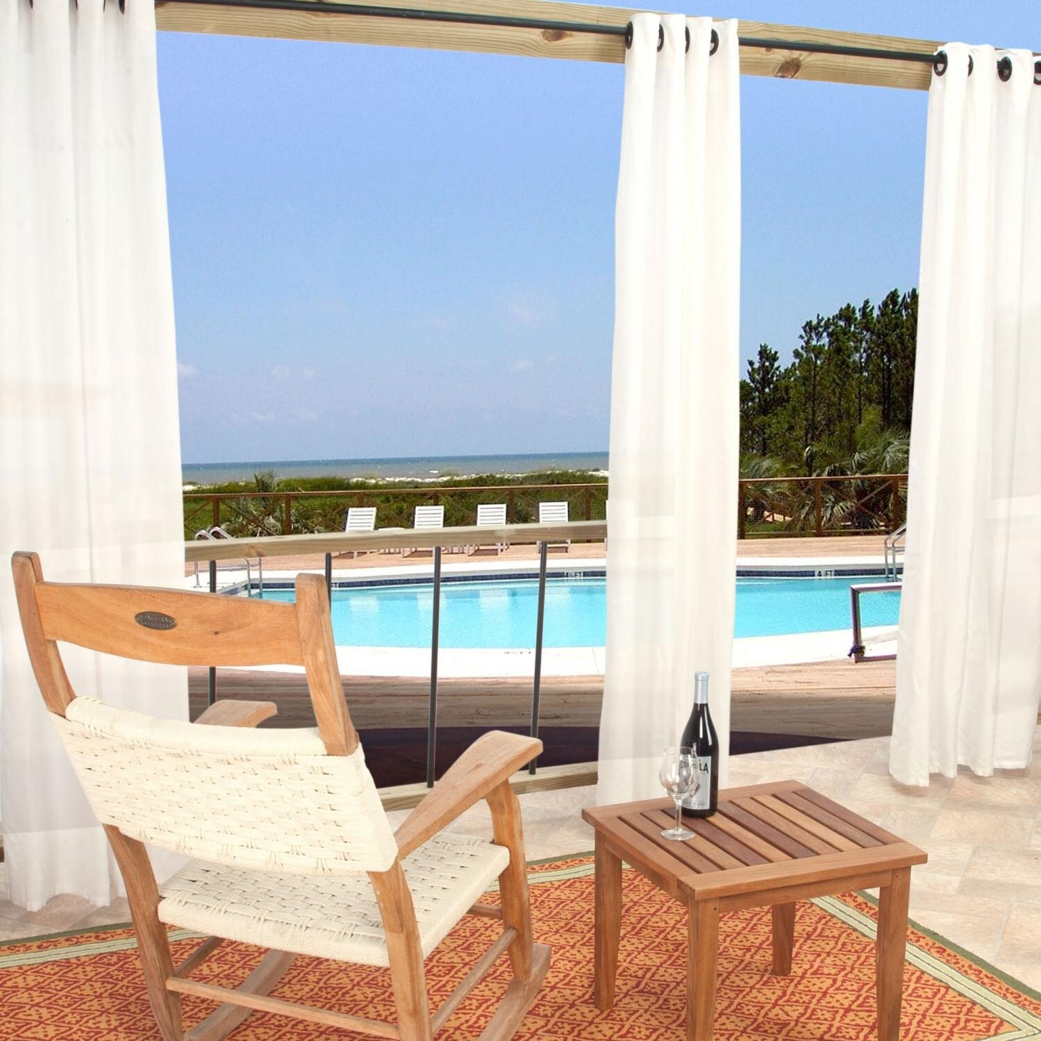 Sunbrella Outdoor Curtain - Snow thumbnail