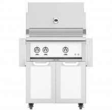 Hestan 30-Inch Natural Gas Grill W/ All Infrared Burners & Rotisserie On Double Door Tower Cart - Froth - GSBR30-NG-WH