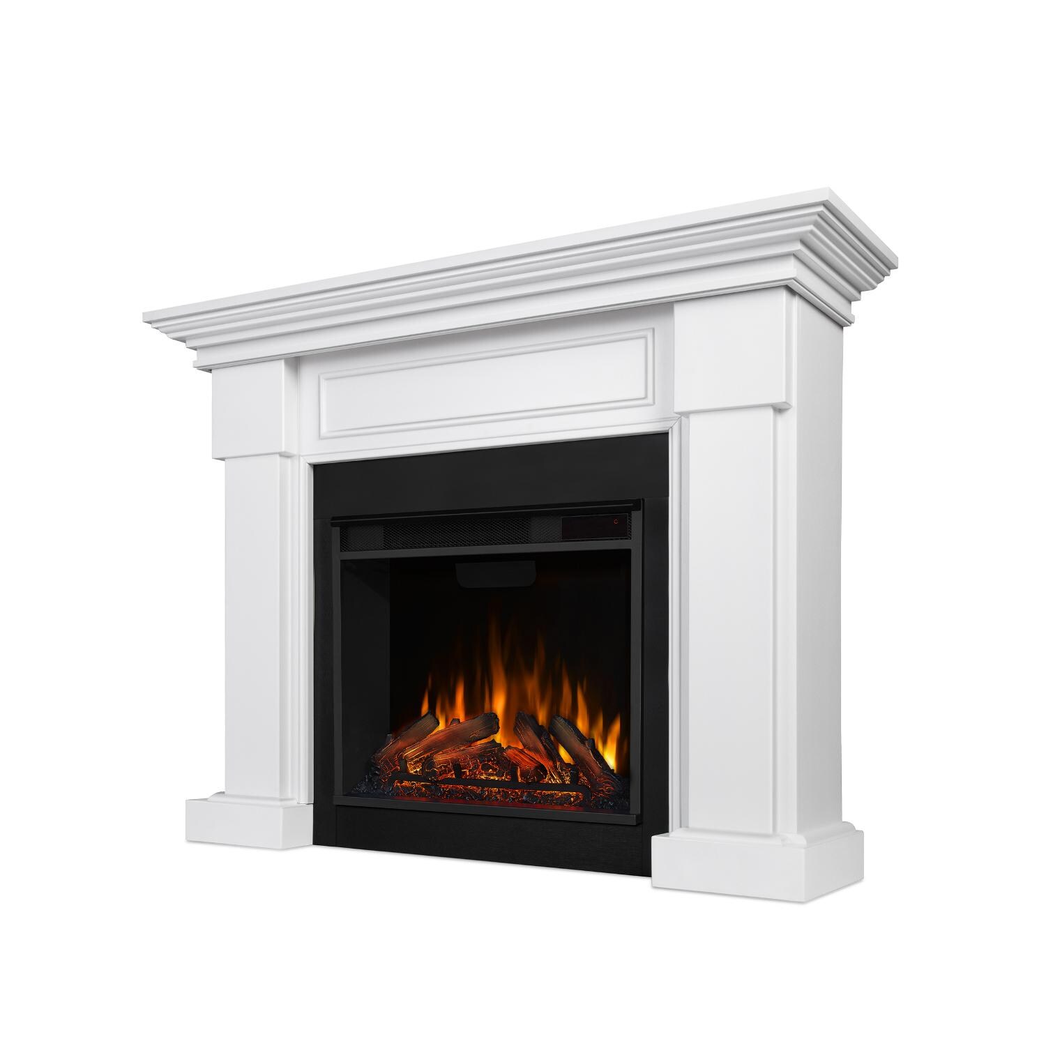 Real Flame - 7910E-W - Hillcrest 48-Inch Electric Fireplace With Mantel - White - Front thumbnail