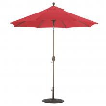 Galtech 7.5 Ft. Octagonal Aluminum Patio Market Umbrella W/ Crank Lift And Deluxe Auto Tilt - Antique Bronze Frame W/ Sunbrella Canvas Jockey Red Canopy