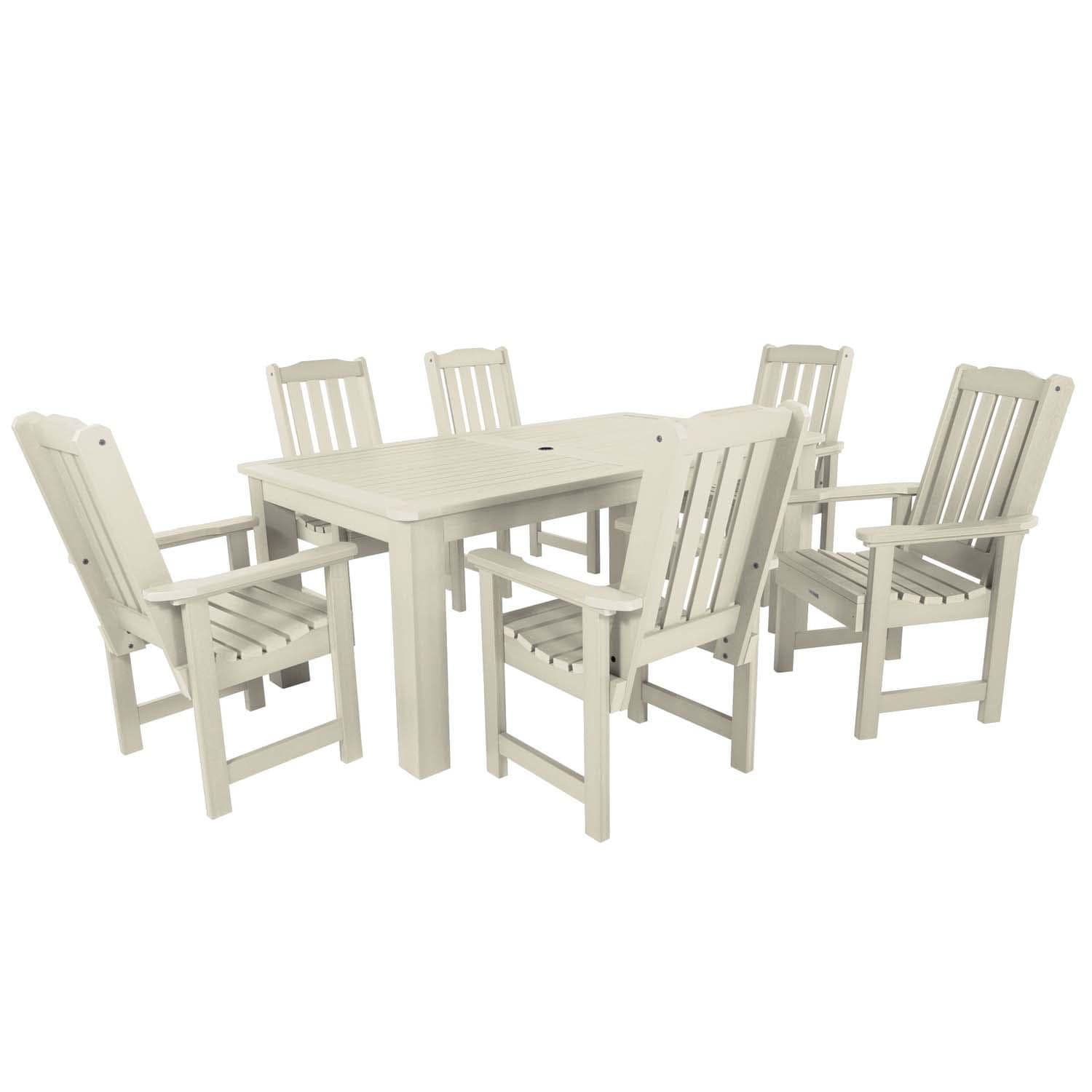 Hart Lane 7 Pc Rectangular Dining Set in Whitewash By Lakeview Outdoor Designs - White Background thumbnail