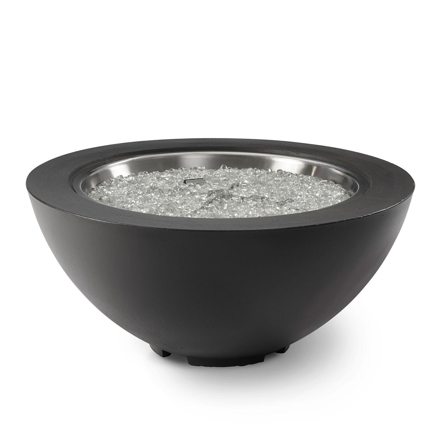 Villa View 42 Inch Round GFRC Propane Fire Bowl w/ Electronic Ignition in Midnight Mist by Lakeview Outdoor Designs - Off - White Background thumbnail
