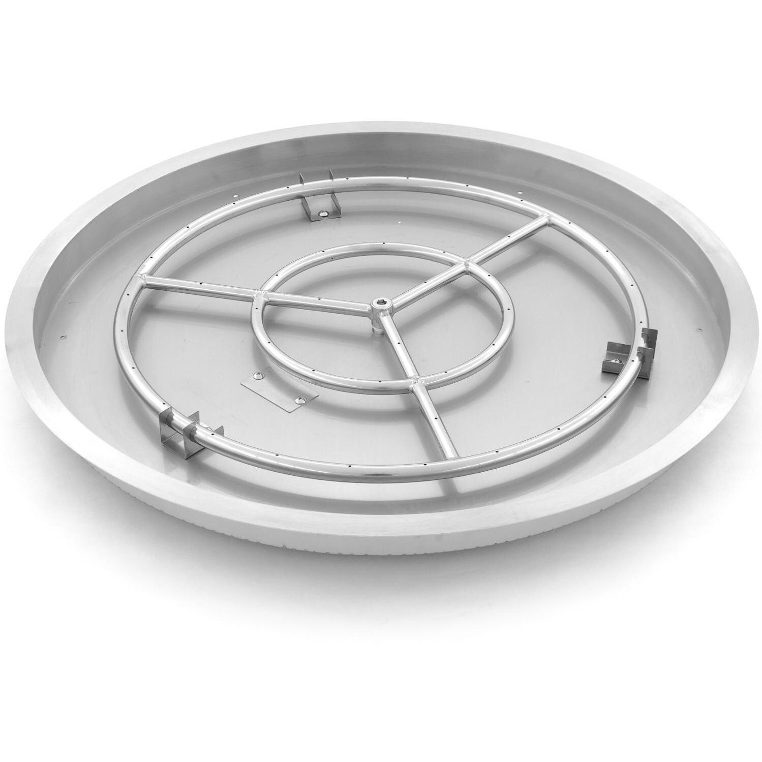 BBQGuys Signature 31-Inch Round Drop-In Pan With 24-Inch Natural Gas Ring Burner