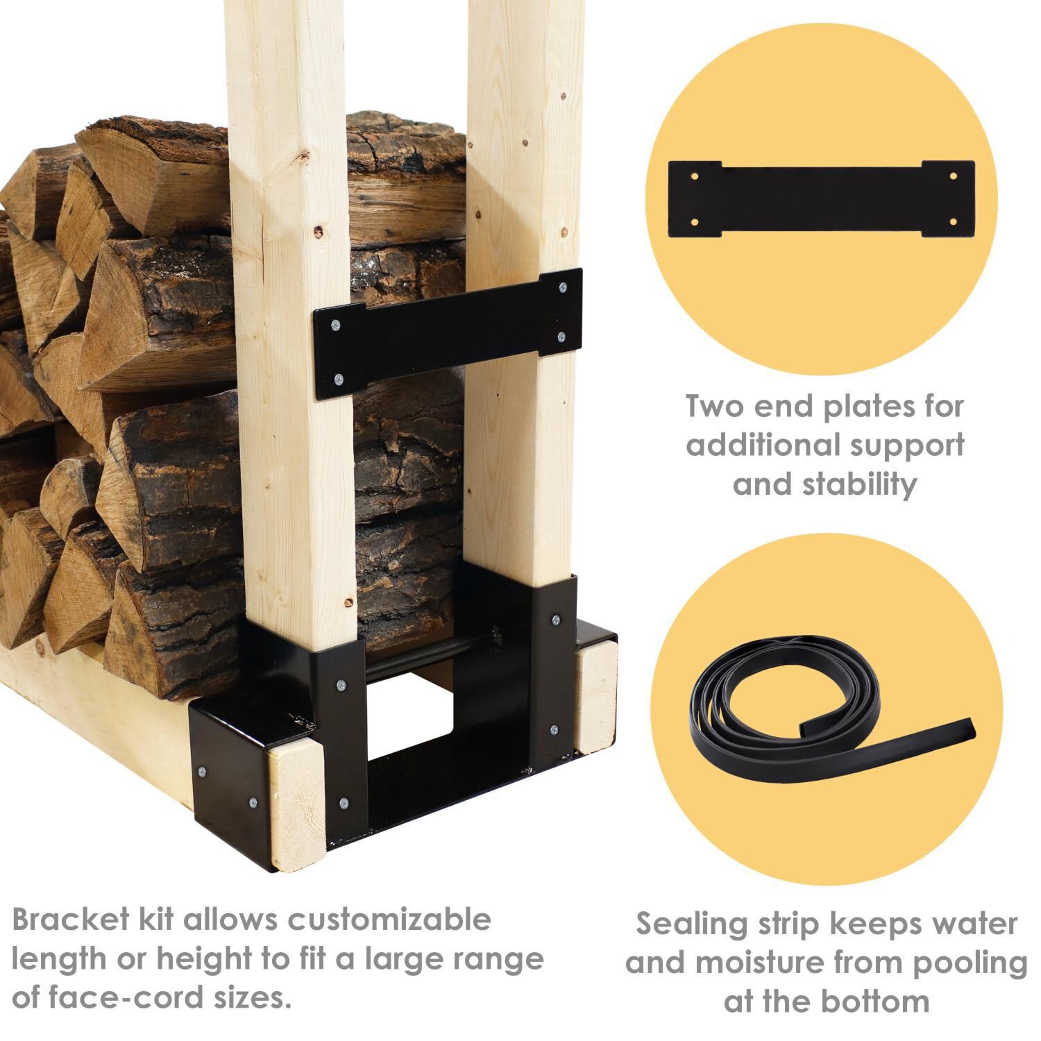 Ultimate Patio SC-QX-047-2PK Adjustable Steel Log Rack Brackets with Accessory Kit - 2 Sets - Component Details thumbnail