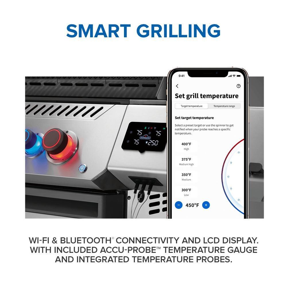 Napoleon P500VXRSIBPSS Prestige 500 Connected Natural Gas Grill w/ Infrared Side & Rear Burner - Stainless Steel - App - Detail thumbnail