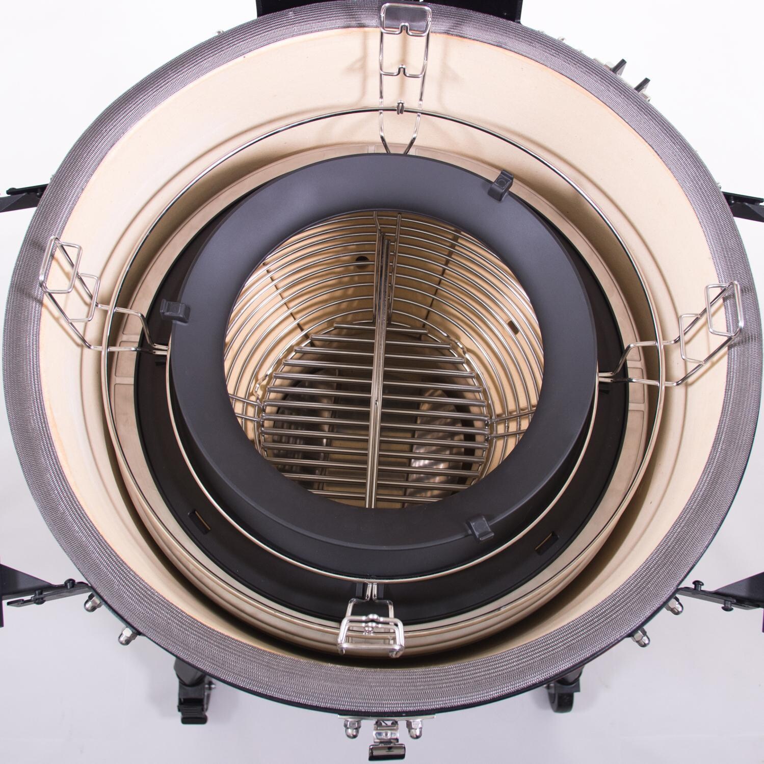 Kamado Joe Big Joe III 24-Inch Ceramic Kamado Grill - KJ15041021 - SloRoller Open thumbnail