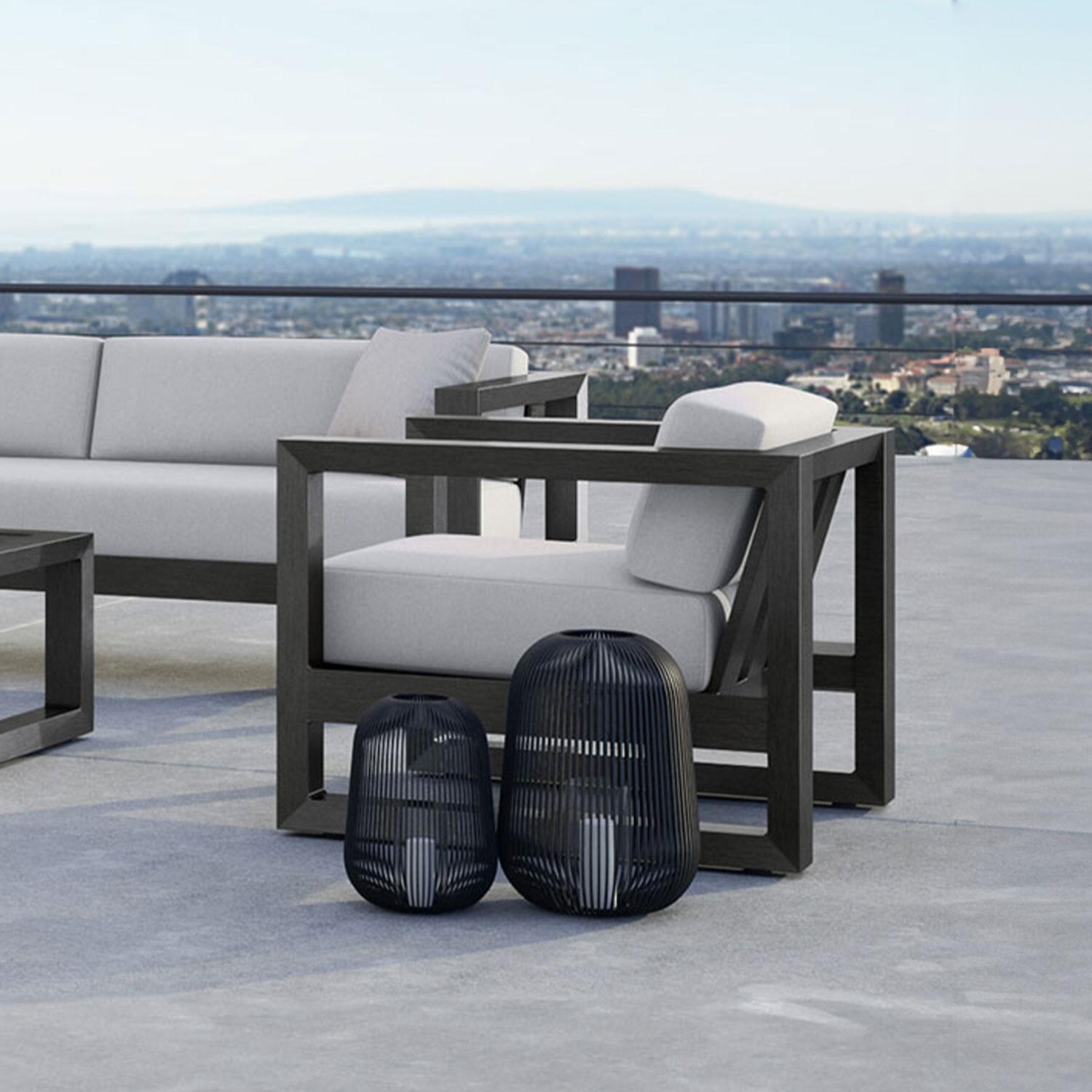 Redondo Aluminum Club Chair in Slate/Cast Silver by Sunset West