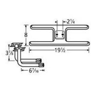 Stainless Steel H Twin, Centered, 2.25 Inch Offset Burner 11002-75812