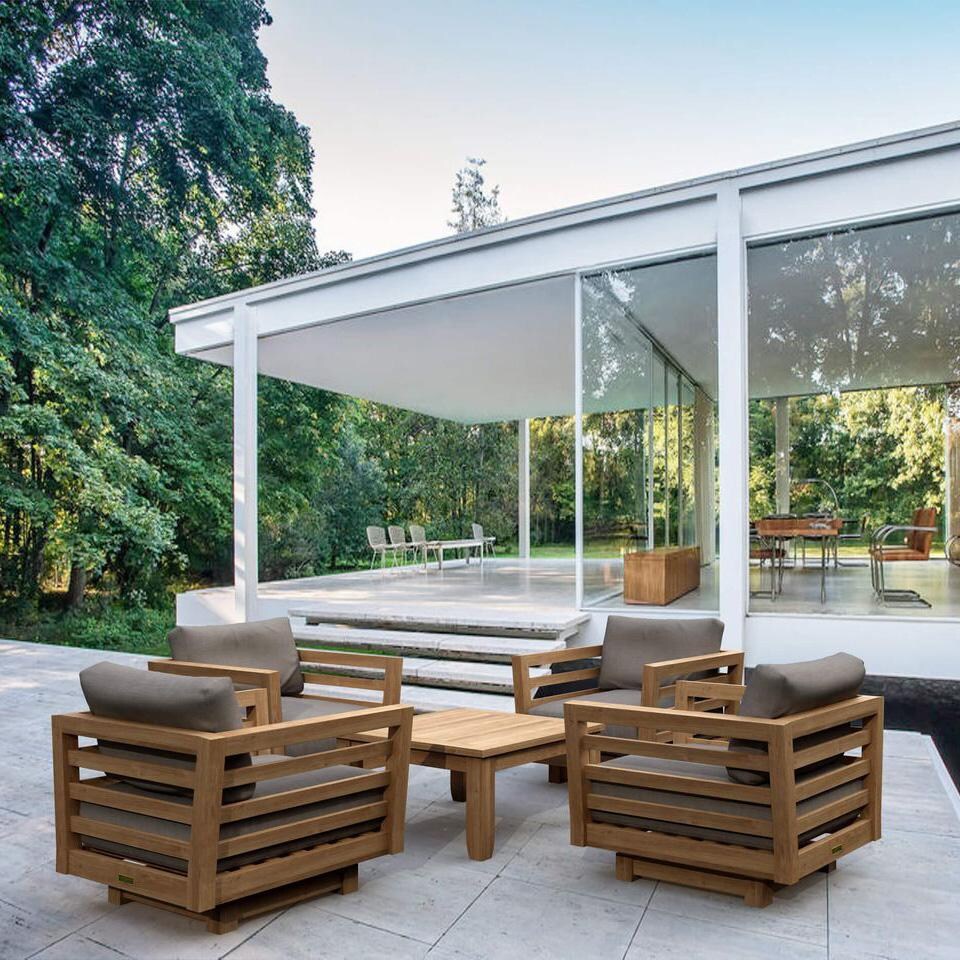 Saddleview 5 Pc Teak Seating Set Swivel in Cast Slate by Lakeview Outdoor Designs - Lifestyle thumbnail