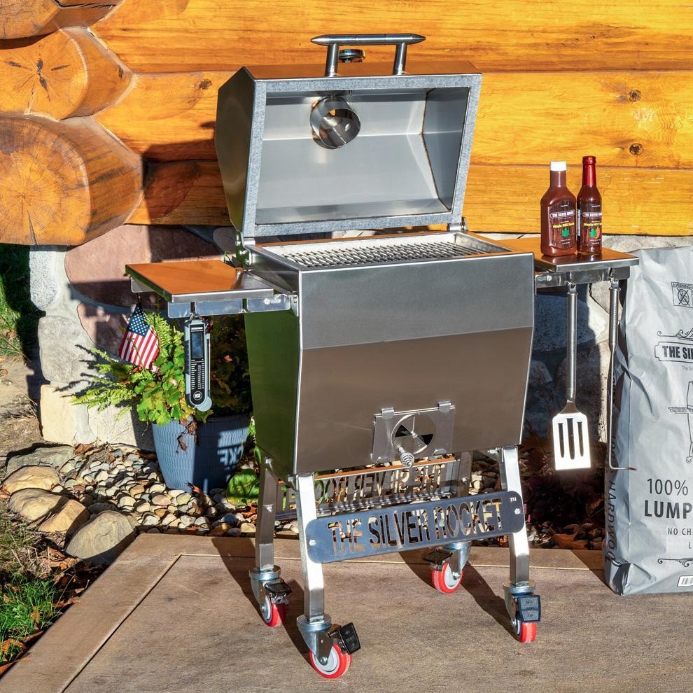Rocket Outdoors Small Silver Rocket Kamado Grill - SMSRG : BBQGuys