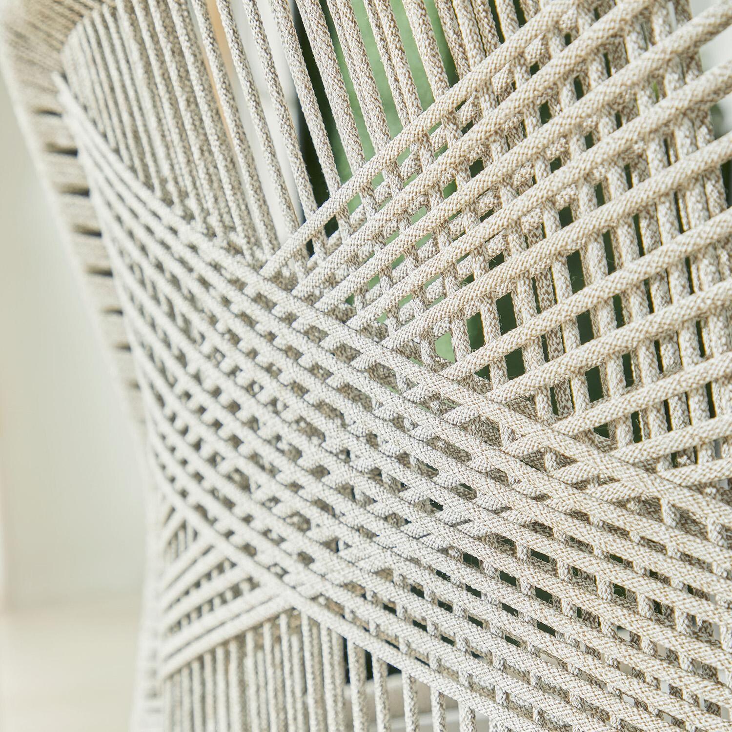 Lakeview Peninsula Way Woven Rope Counter Bar Stool in Taupe & White  - Rope Detail thumbnail