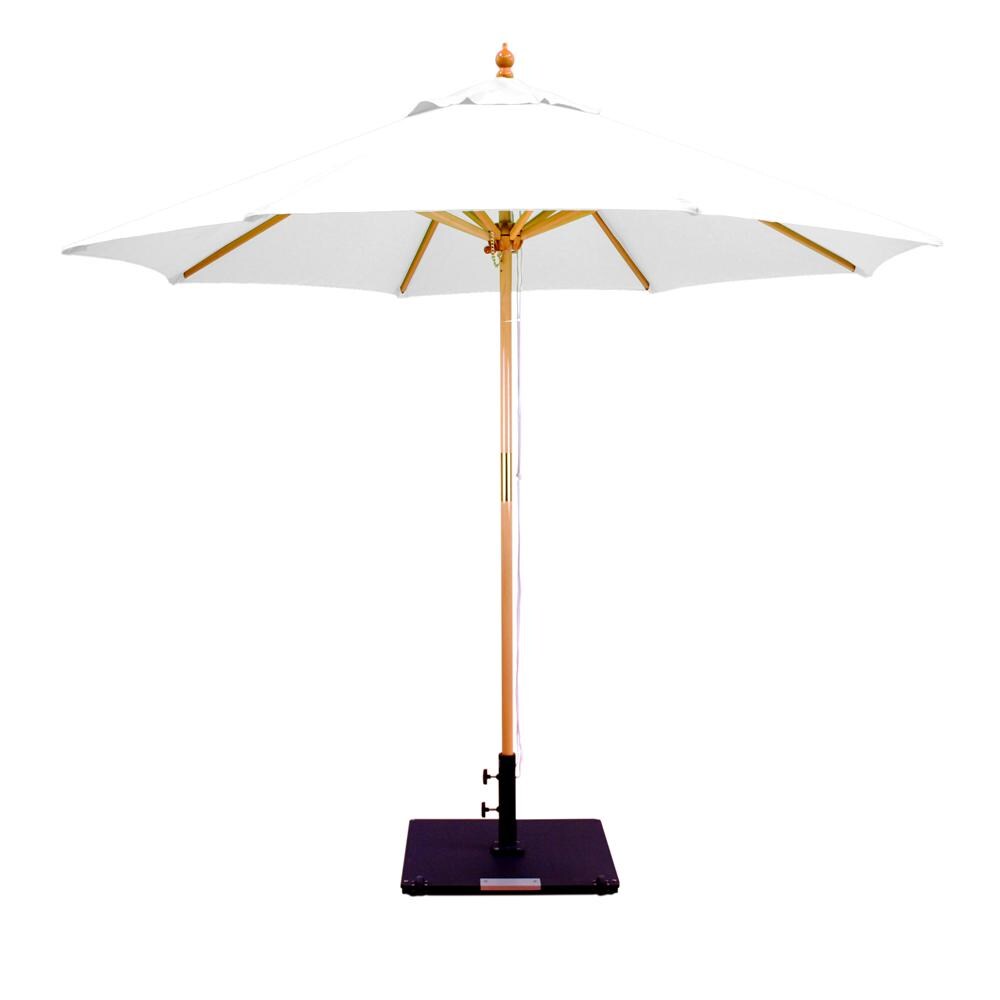 Galtech 9 Ft. Octagonal Wood Patio Umbrella W/ Pulley Lift - Light Wood Frame W/ Natural Sunbrella Fabric (Umbrella Base Not Included) thumbnail