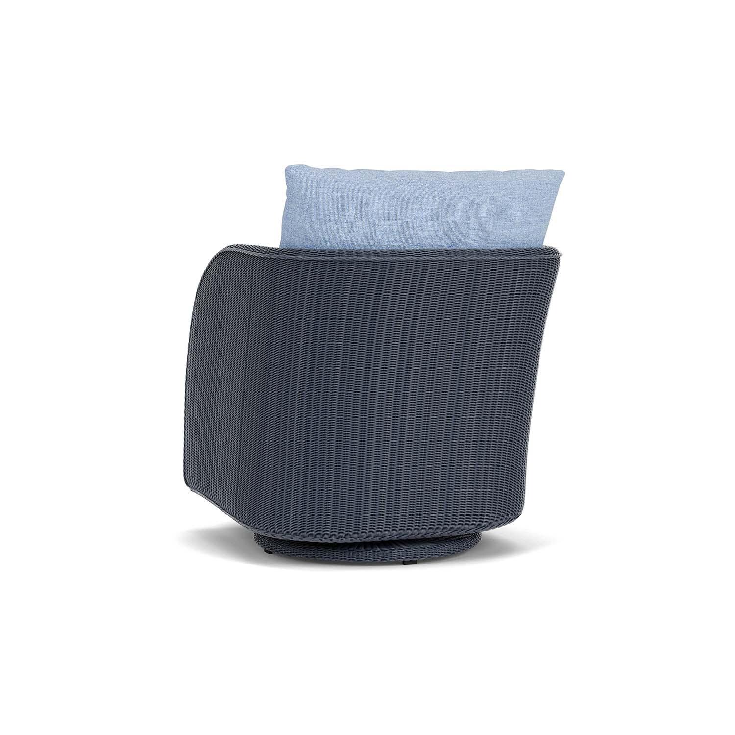 Lloyd Flanders Essence Swivel Glider Lounge Chair W/Demo Skyway Fabric - Denim Blue Finish - Back Left thumbnail
