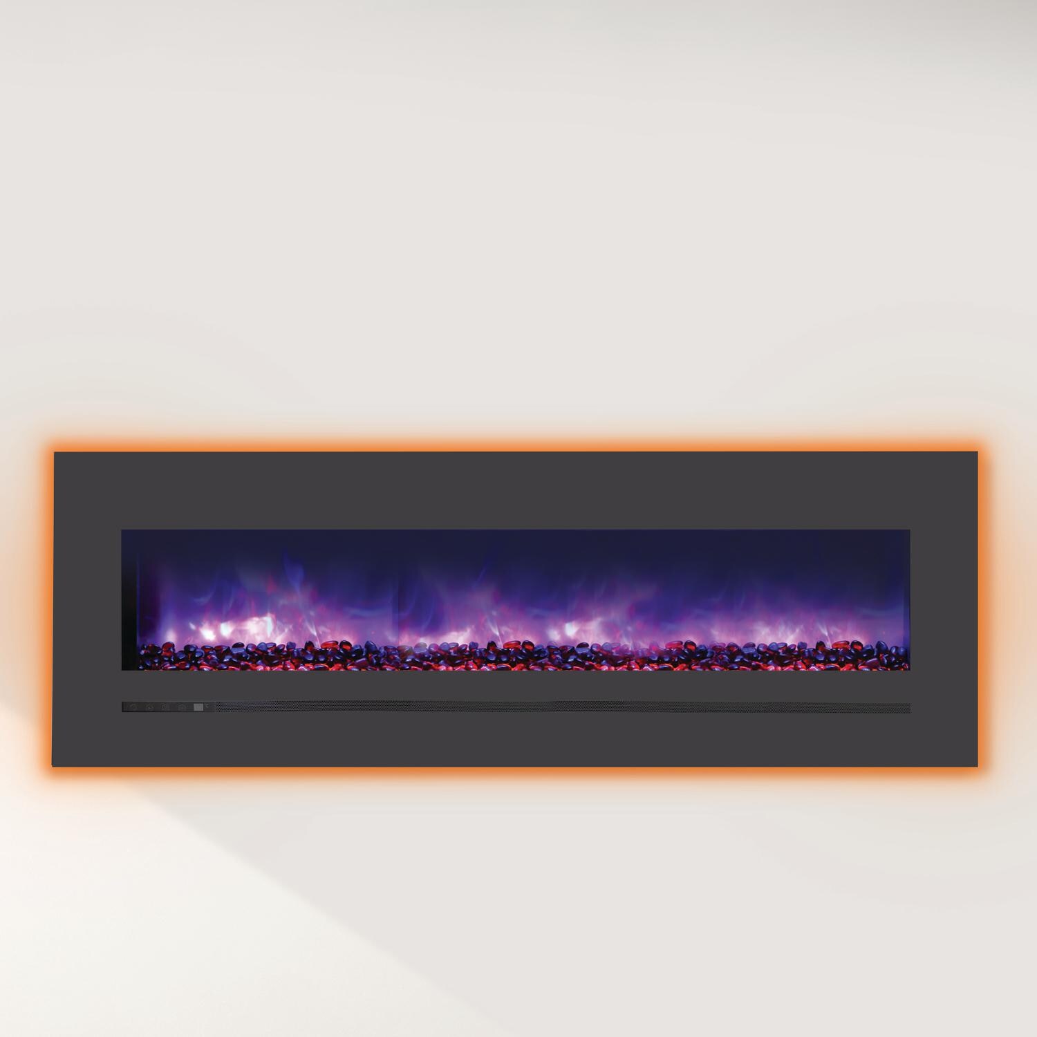 Sierra Flame by Amantii Wall Mount/Flush Mount 60-Inch Electric Fireplace with Steel Surround - WM-FML-60-6623-STL