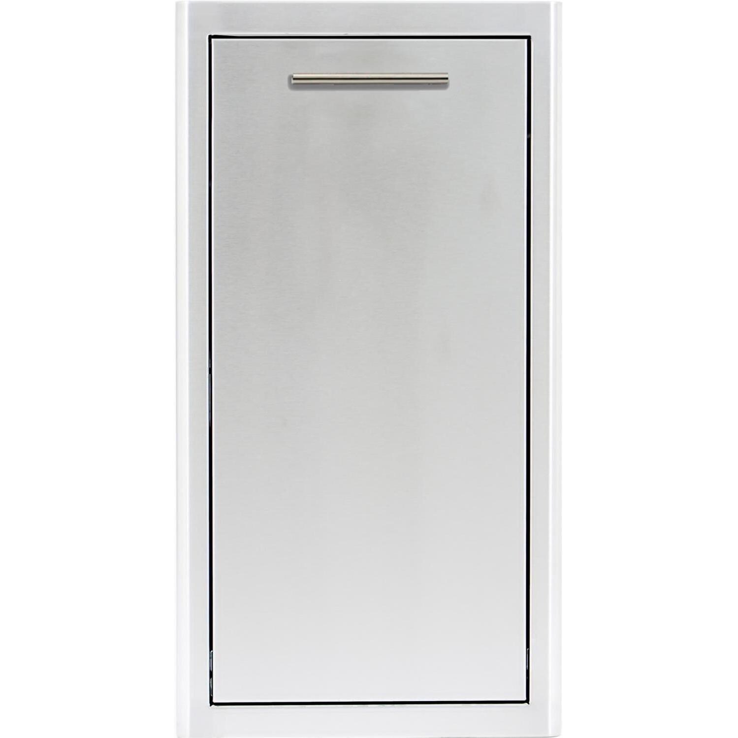 Blaze BLZ-TRNW-DRW-H 13-Inch Narrow Roll-Out Stainless Steel Trash Bin - White Background thumbnail