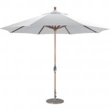 Galtech 11 Ft. Octagonal Teak Patio Market Umbrella W/ Crank Lift - Canvas Sunbrella image