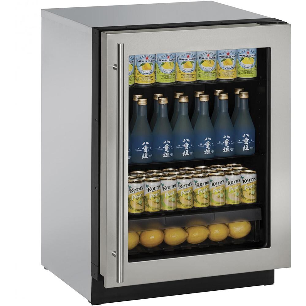 U-Line 24-Inch 4.9 Cu. Ft. Built-In Compact Refrigerator - Stainless Steel - U-3024RGLS-00B thumbnail