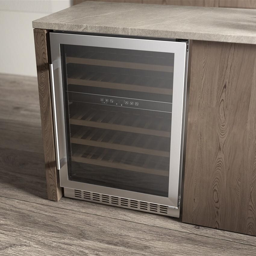 Everdure EWC46SS Everdure 46 Bottle Right Hinge Glass Door Luxury Wine Cooler - Stainless Steel - EWC46SS - Installed - Lifestyle thumbnail